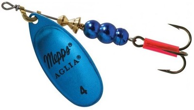 Mepps Aglia Spinner 1/3 Oz Blue All Sz 3 4 5 with Treble/Extra Siwash Hook