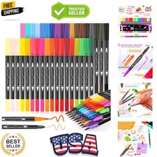 Art Brush Markers Pens for Adult Coloring Books, 36 Colors Numbered Dual Tip ...
