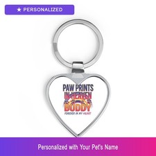 Custom Dog Memorial Pet Keychain Personalized Name Heart Shaped Dog Easter Gift