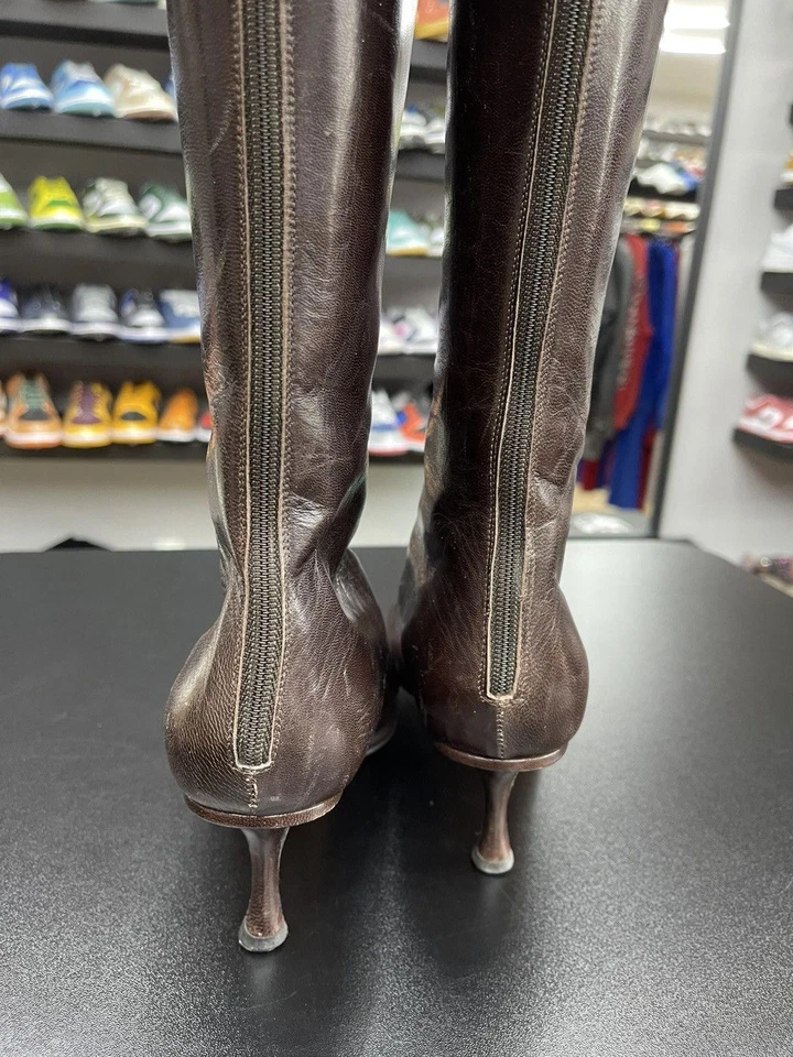 Size 7.5w - Jimmy Choo Women’s High Top Leather Heels - Image 4 of 4