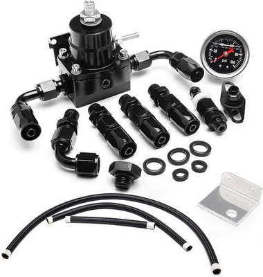 EFI Fuel Pressure Regulator Kit with Bypass Return 0-100Psi Pressure Gauge AN6-6