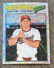 Jacob Young 2026 Topps Heritage Chrome Silver Sparkle SP Nationals #279