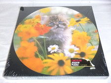 NOS Vtg Springbok Circular Jigsaw Puzzle Sitting Pretty Kitten Flowers SEALED