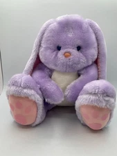 Animal Fair Purple Pink Bunny Rabbit Big Feet Plush 13" Sitting Sit #1496A