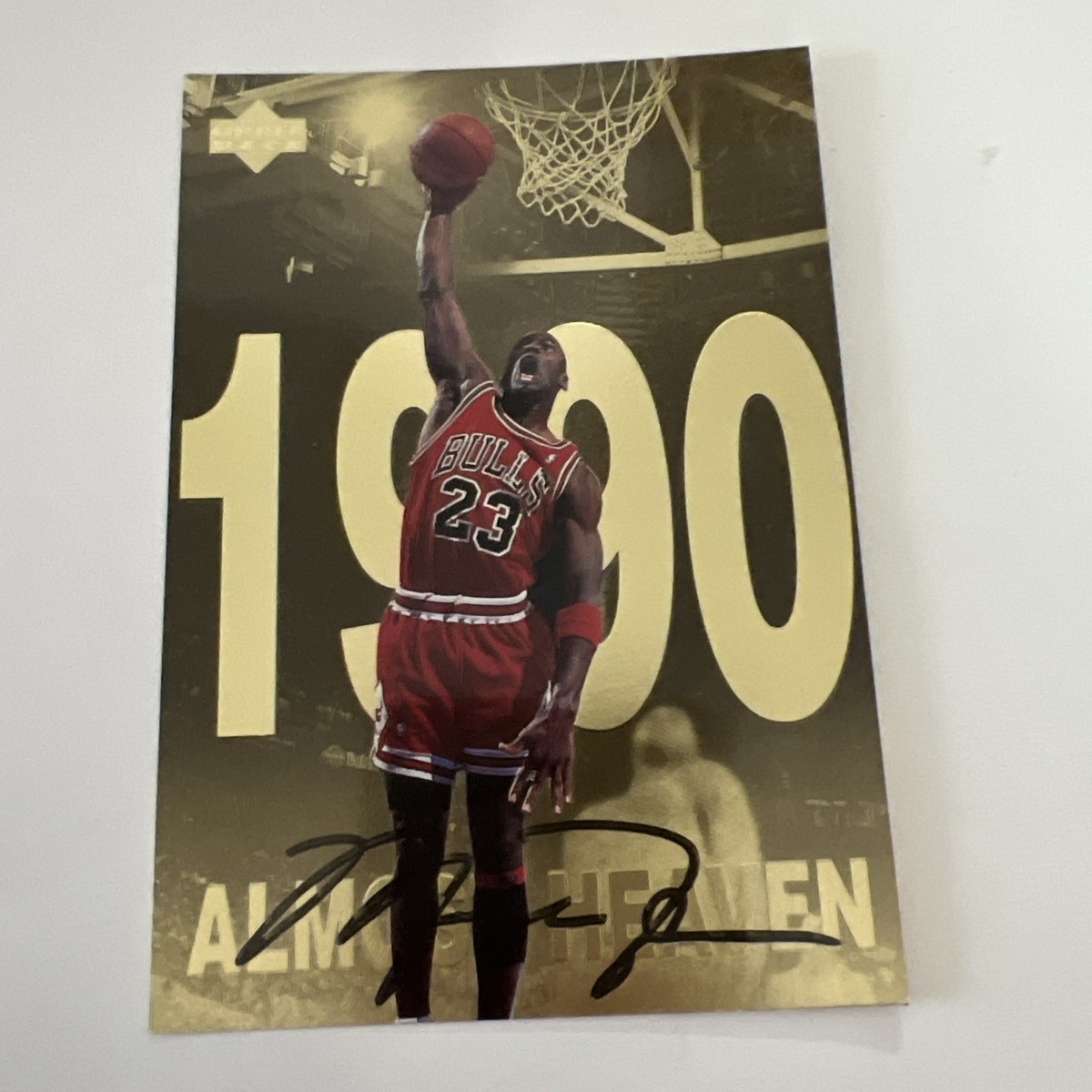 MICHAEL JORDAN Signed Gold Jumbo Cards 1985, 1988, 1990 Upper Deck