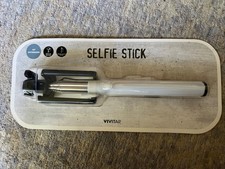 NEW Vivitar 42" Selfie Stick with Built-In Shutter Release Folding Clamp White