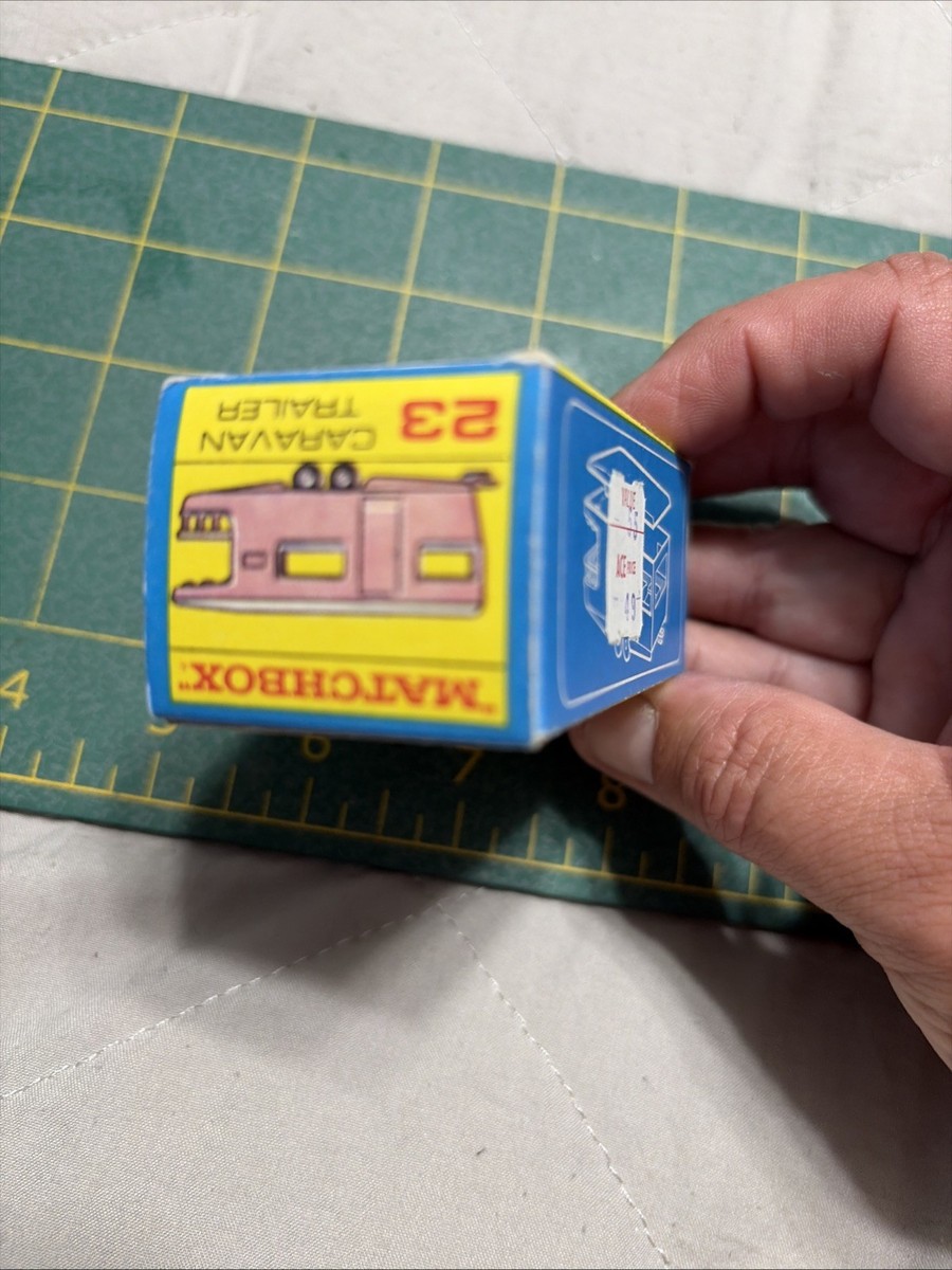VINTAGE MATCHBOX LESNEY No. 23 Pink TRAILER CARAVAN IN ORIGINAL