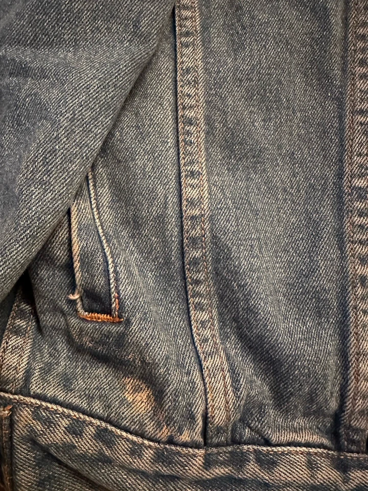 Vintage 90s Denim Trucker Jacket With NASA Graphic On The Back Men’s Size L - Image 3 of 4