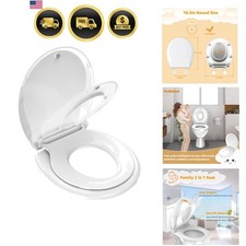 Toilet Seat with Toddler Seat, Potty Training Toilet Seat Round 2 in 1 Soft C...
