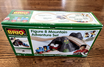 Vtg 1999 BRIO Wooden Railway 21 pc COMPLETE Set FIGURE 8 MOUNTAIN ADVENTURE Rare