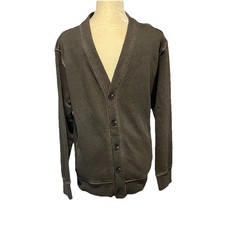 Goodfellow  Co V Neck Button Front Cardigan Sweater Preppy Charcoal Mens Size S