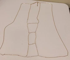 BODY CHAIN JEWERLY GOLDTONE REINSTONE ADJUSTABLE