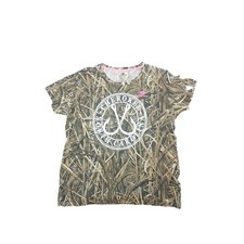 Mossy Oak Cherokee Carolina del Norte Camiseta de Pesca Camuflada para Mujer 2XL Sombra Hierba