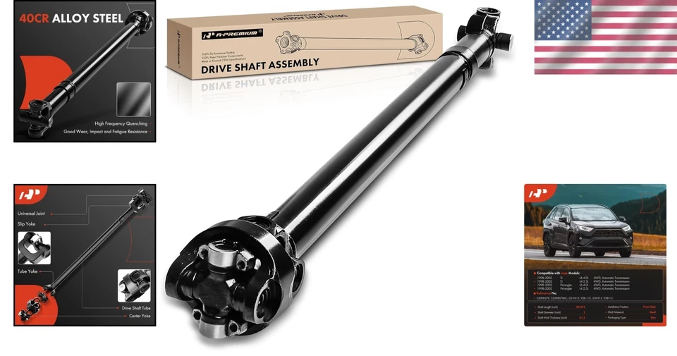 Conjunto de eje de transmisión delantero ultra duradero para modelos 4x4 Jeep Wrangler 1998-2002 Foto 2 de 4