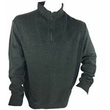 Calvin Klein Men's 1/4 Zip Cotton CK Pullover Sweater Aspen Green Heather MEDIUM