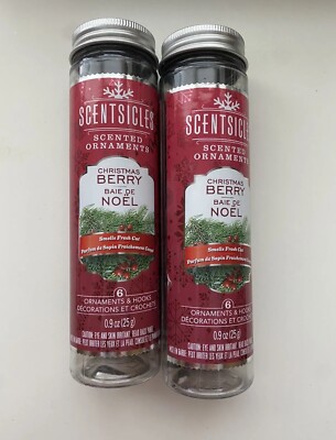 2PK Scentsicals Holiday Scented Christmas Berry Ornament Sticks w/ Hooks 12 Ct