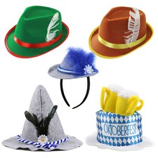 OKTOBERFEST HAT BAVARIAN BEER FESTIVAL FANCY DRESS LADIES MENS ADULT CHOOSE LOT
