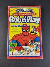 1978 Spider-Man Marvel Heroes Magic Transfer Rub N Play Set Color-forms Unused