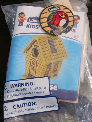 Lowe's Bird Bungalow fai da te kit in legno officina per bambini con sigillo patch nuovo! - Foto 9 di 12
