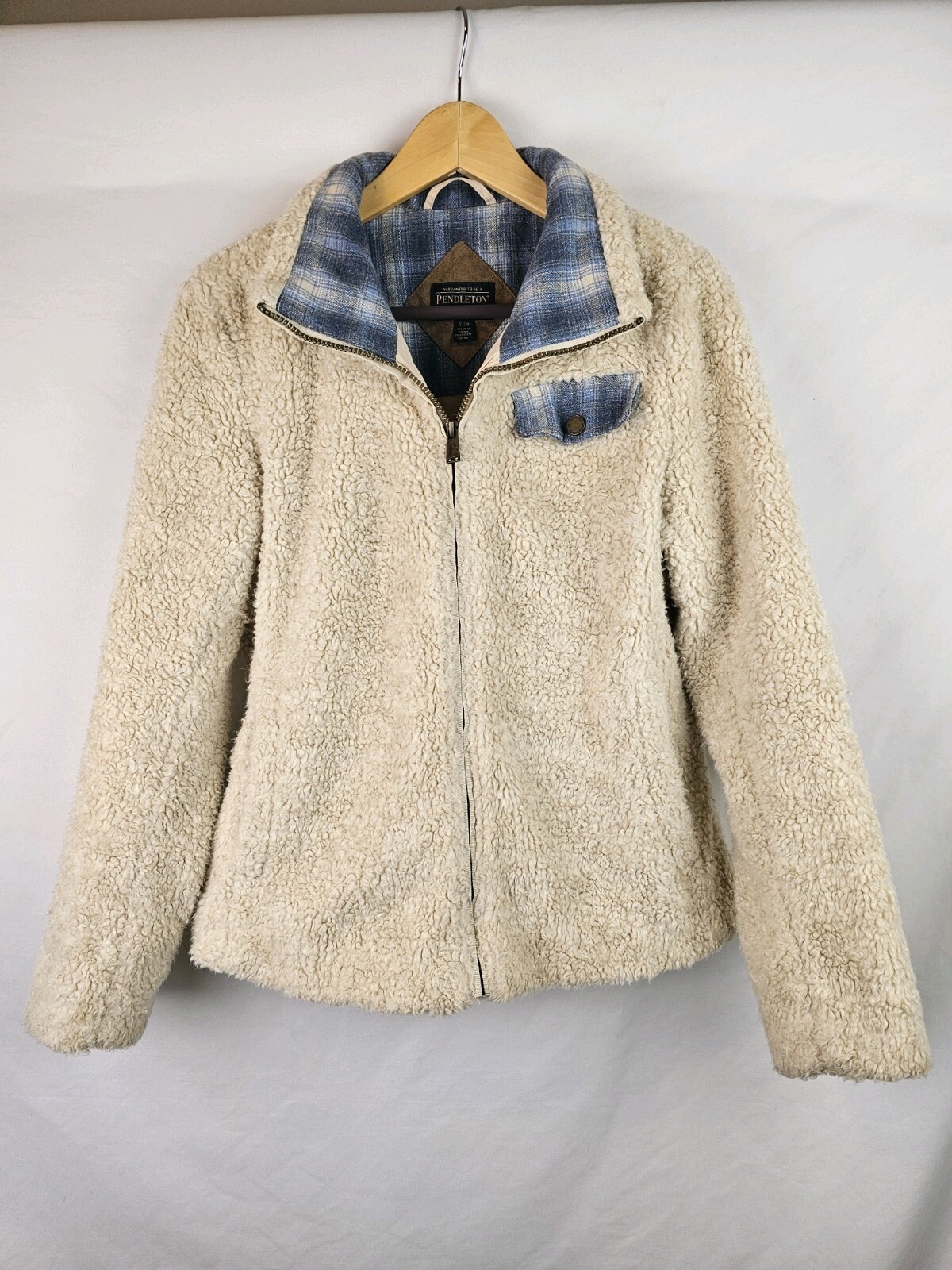 Pendleton Women's Jacket Size Small Beige Sherpa … - image 14