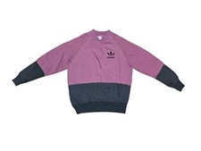 Vintage 80's Adidas Two-tone Quarter Button Crewneck Sweatshirt Sz L USA MADE π₯