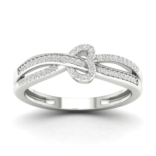 925 Sterling Silver Round Cut 0.15Ct Diamond Engagement Ring Size 9 Clarity I2 - Picture 2 of 6