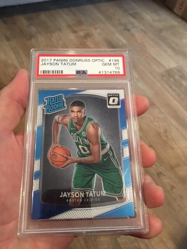 2017 PANINI DONRUSS OPTIC JASON TATUM RATED ROOKIE CARD PSA 10 GEM MINT! #198