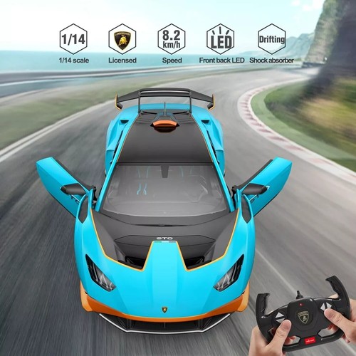 Remote Control Lamborghini Huracan Car 1:14 Large RC Boys Toy Kids Gift (Blue) - Picture 3 of 8