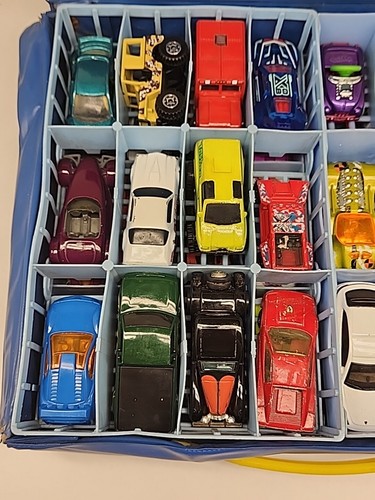 Vintage Tara Toy 48 Car Car Carry Case blau gefüllt mit Hotwheels und Matchbox (48) - Bild 14 von 19