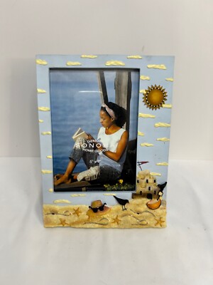 Sonoma 5x7 Picture Frame Beach Scene Sand Castles, New!