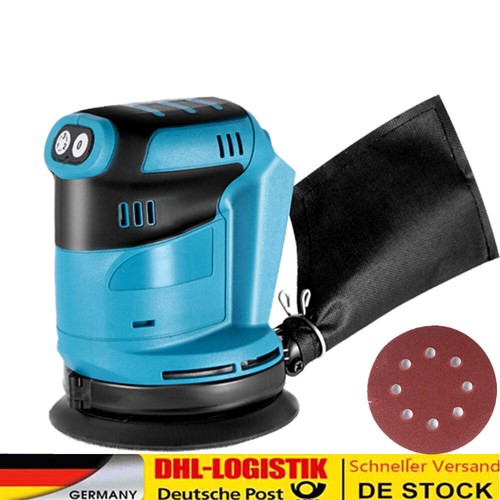 AUTOJARE Exzenterschleifer Für Makita 18V - 125mm Schleifmaschine Mit 6 Geschwindigkeiten