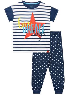 Mädchen Schlafanzug Loungewear Set Schlafanzug 6-13 Jahre Streifen Punkte Liebe, Traum, Lachen Geschenk