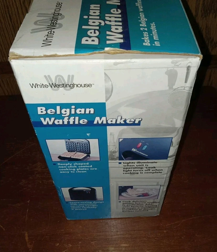 White-Westinghouse Belgian Waffle Maker Non-Stick Plates w/Recipes *Open Box - Image 2 of 4