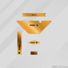 GOLD CHROME EUROPEAN STYLE MICRO ROTAX RADIATOR STICKER KIT - KARTING