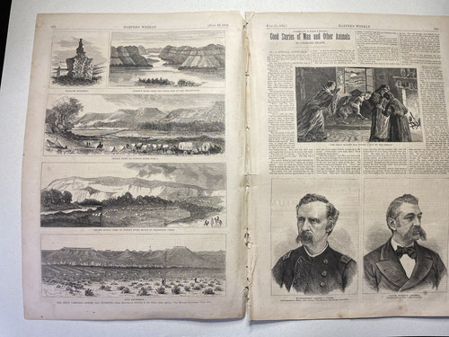 Harper's Weekly July 22, 1876 Custer Campaign,Wood Engravings from Orig. Drawing