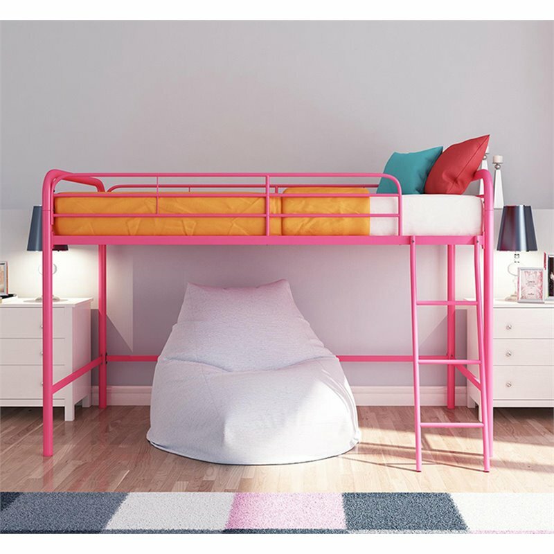 DHP Junior Twin Metal Loft Bed in Pink eBay