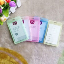 Waterproof Id Badge Holder Clear Hard Plastic Card Case Slim Work Student Id Set