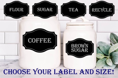 Kitchen Label Decal Sticker Coffee Sugar Tea Recycle Flour Jar Home Decor Bottle - Picture 2 of 12