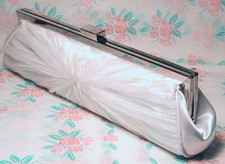 NEW decorated with  Beaded Evening Purse BAG Handbag white wedding long