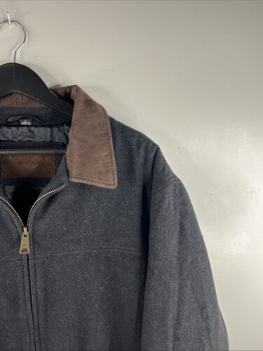 Vintage Dockers Jacket Adult XL Gray Wool Harrington Coat Full Zip 90s Men B28 - Picture 3 of 13