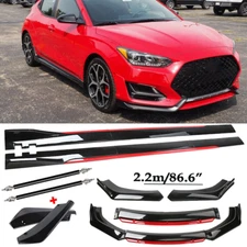 Front Bumper Lip Spoiler Splitter Body Side Skirt For Hyundai Veloster Glossy B