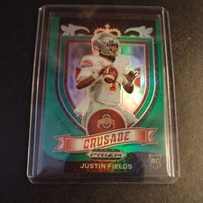 Justin Fields Green Parallel 2021 Panini Prizm Bears Rookie Card RC Ohio St OSU