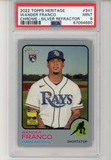 2022 TOPPS HERITAGE WANDER FRANCO  SILVER CHROME REFRACTOR PSA 9 346/373 POP 11