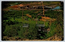 Fort William Ski Club Chair Lift And Great Lakes Paper Mill Ontario Postcard #1
