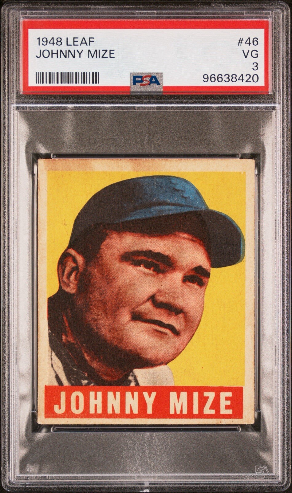 1948 Leaf - #46 Johnny Mize - PSA 3 VG