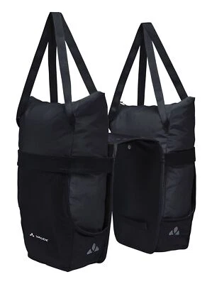 VAUDE TwinShopper Bike Bag Fahrradtasche Schultertasche Regenhülle Black schwarz - Bild 1 von 4