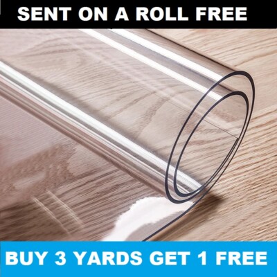 Premium Dicke 1,4 mm Glas Klar Kunststoff Tischdecke Schutz Zelt Wohnwagen Rollo