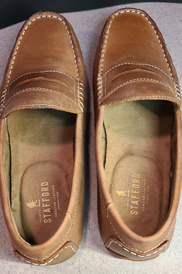 NIB Stafford Leather Loafers - Cognac - Size 10.5 Men main image 3
