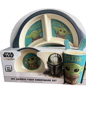 Star Wars Baby Yoda Mandalorian Dinnerware Set Bamboo Fiber - Main Image