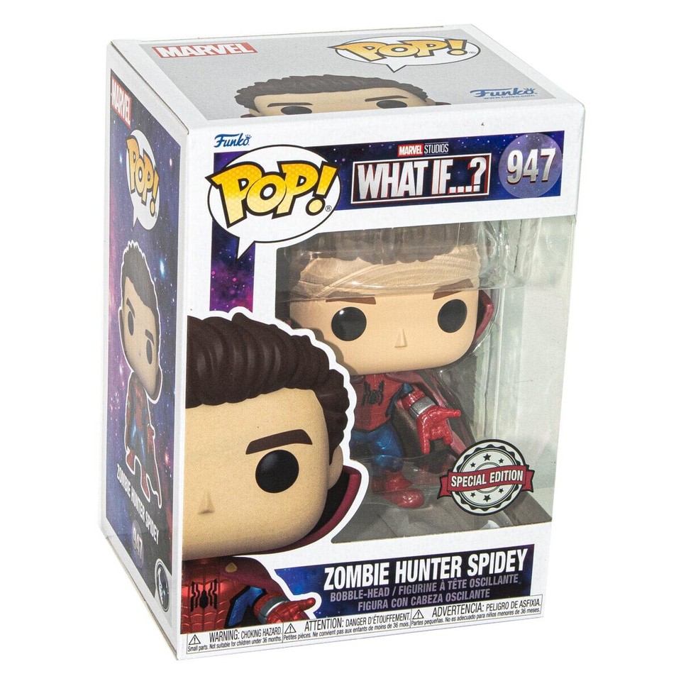 Figura POP! Marvel What If? - Zombie Hunter Spidey Unmasked, Edición Especial Exclusiva, Vinilo Coleccionable